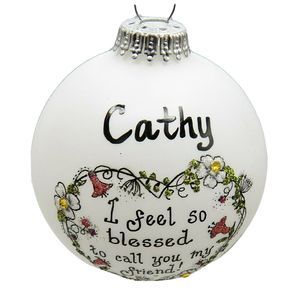 Cathy Christmas Ornament Blessed Friend Personalized Name Teresa Thibault Art